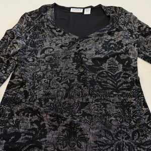 Black and Silver Patterned Top